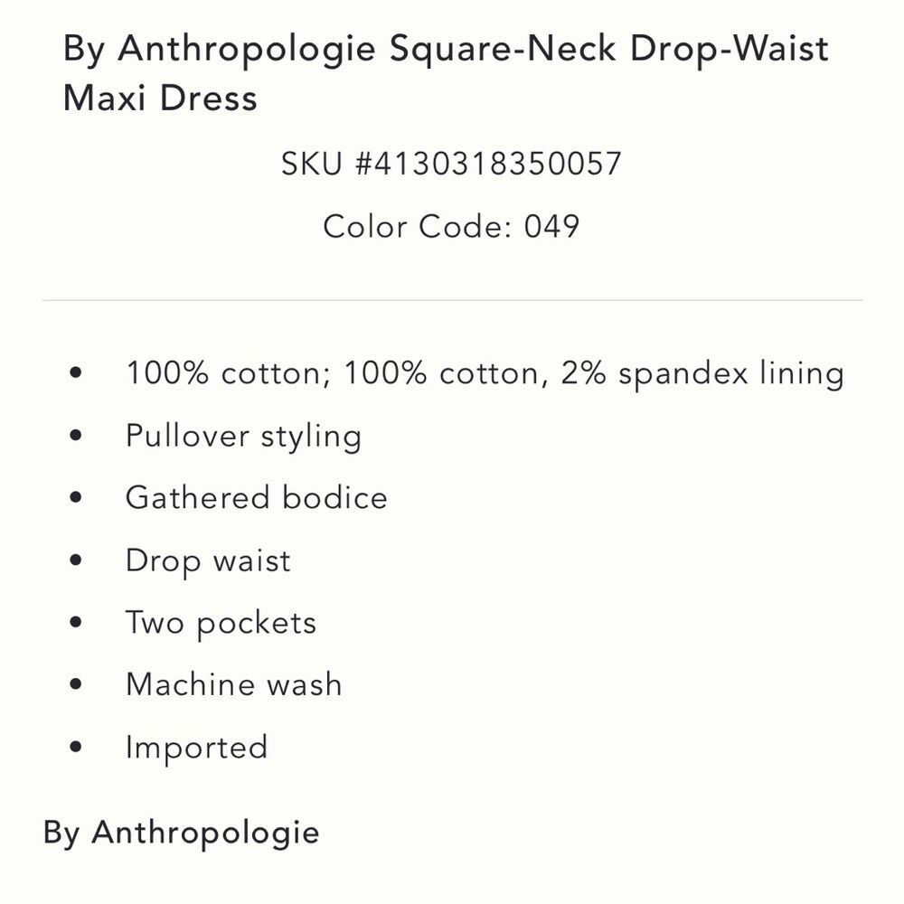 Anthropologie Square-Neck Drop-Waist Maxi Dress - Picture 4 of 4
